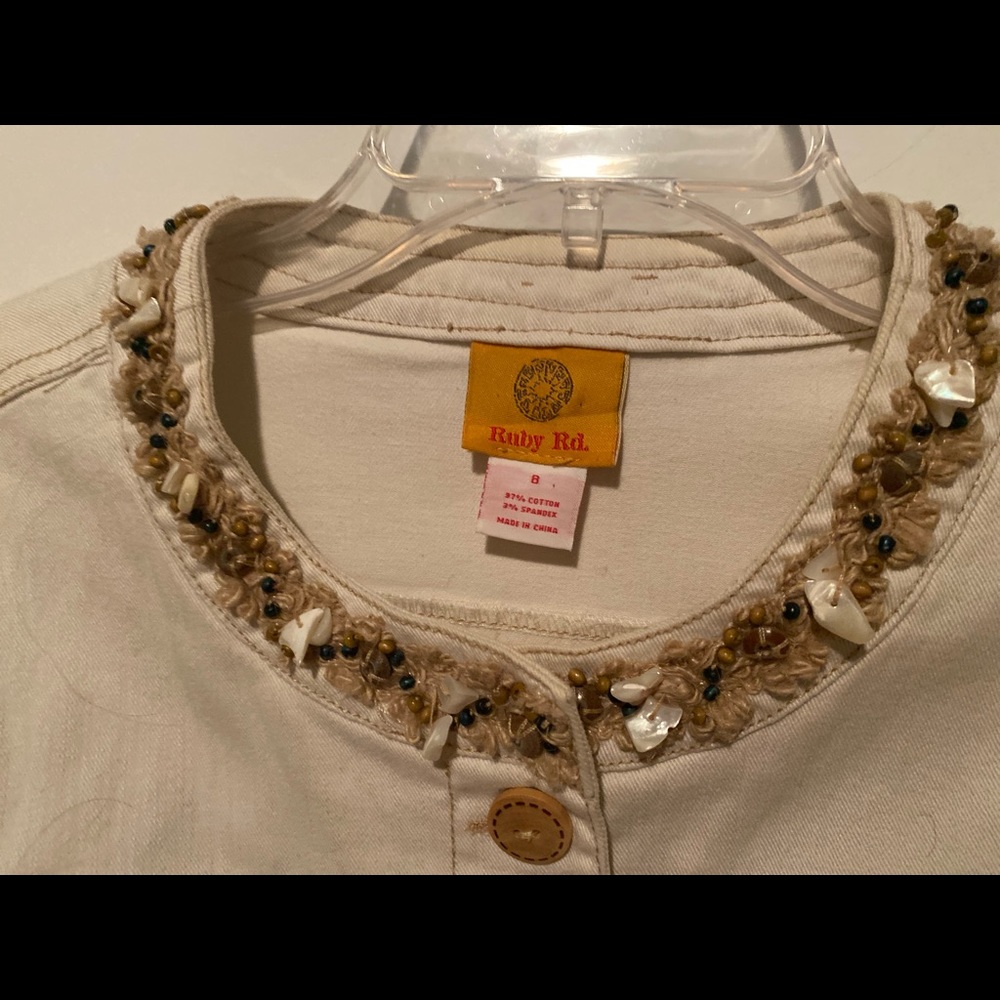 Ruby Rd. Jacket With Seashell & Bead Trim - image 2